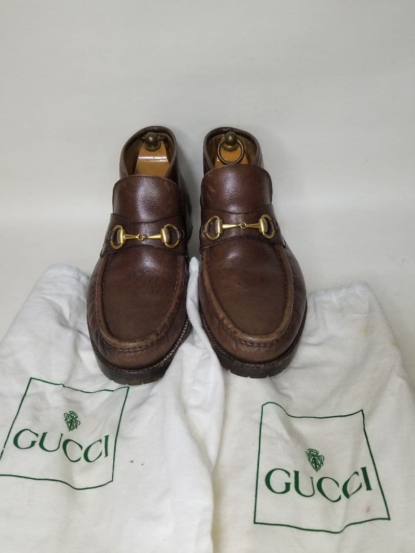 GUCCI グッチ 42 1/2 ホースビット ショートブーツ ブラウン 茶色