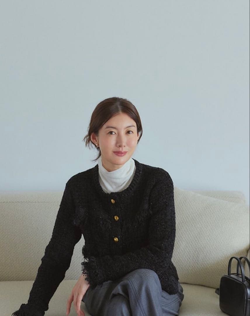 MY WEAKNESS ツイード風ニットジャケット マイウィークネス