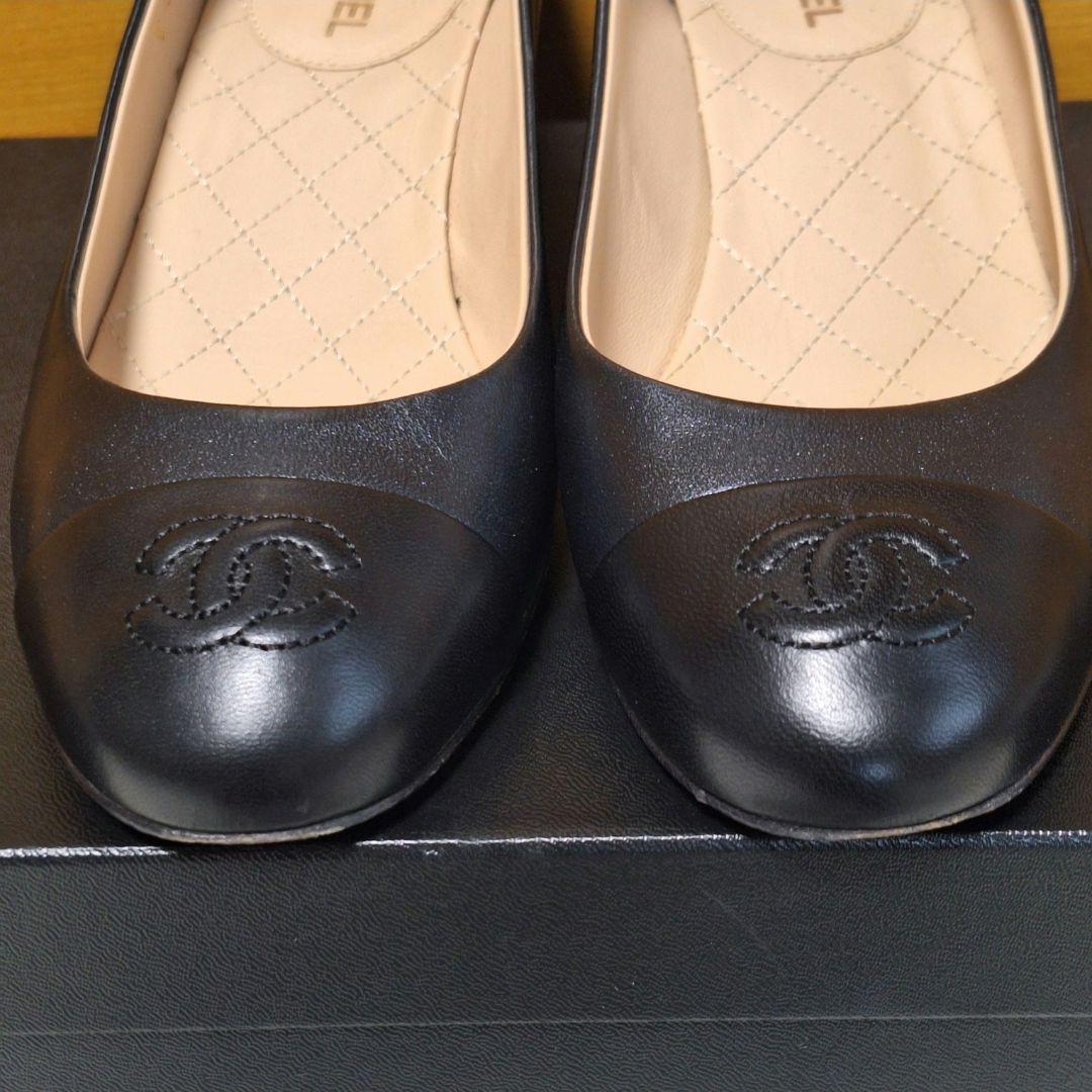 CHANEL ココマーク レザーパンプス 黒 36.5 イタリア製 G30239
