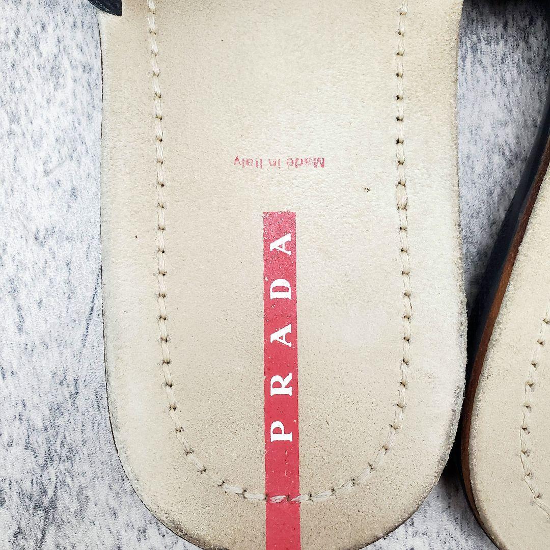 プラダ✨レザー スライドサンダル スリッパ 26～26.5cm 黒 イタリア製