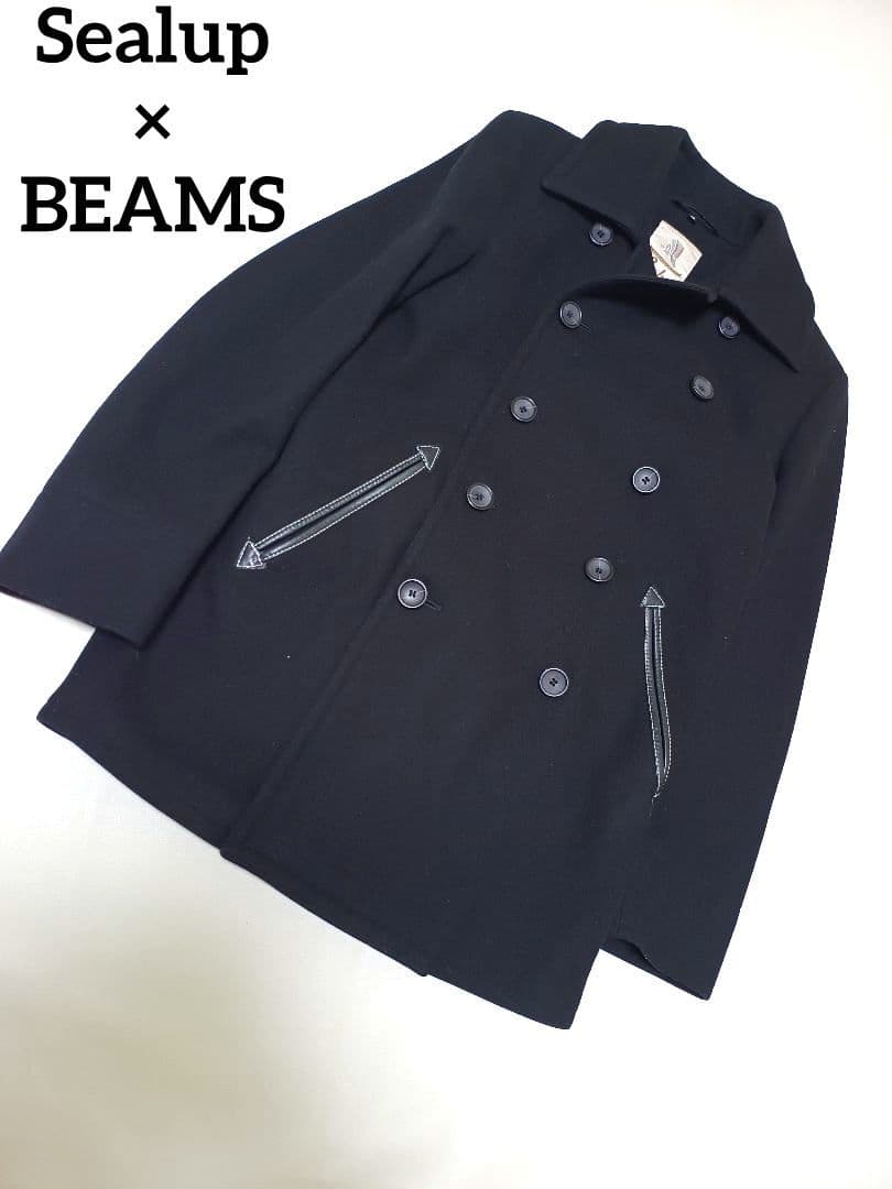 希少　定価18万　SEALUP ビームス別注　ピーコート ウール　42　黒