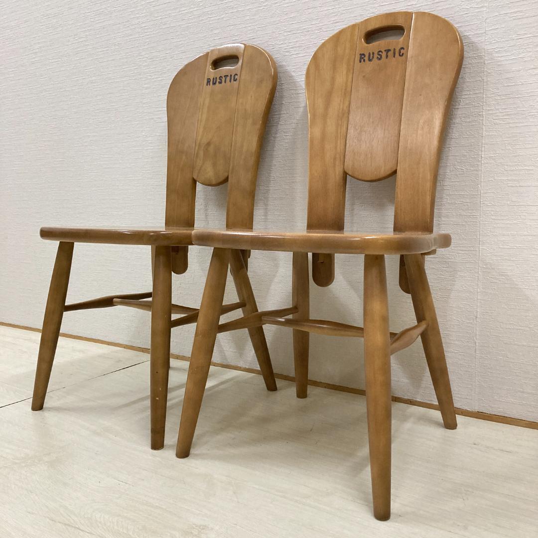 【カリモク】ルスティック　ダイニングチェア　２脚セット　椅子　カントリー B