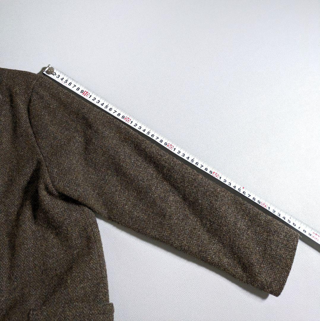 イチアンティークス／ヘリンボーン ミックスウールテーラードジャケット ブラウン
