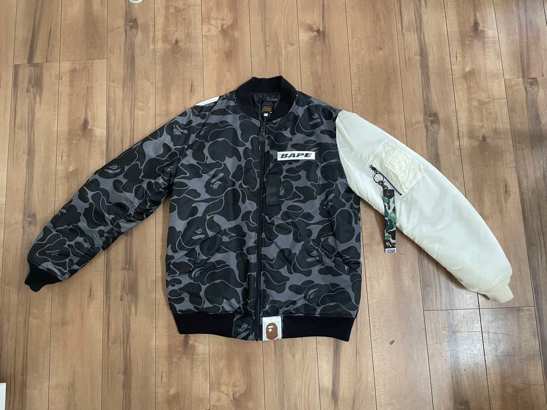 BAPE MA-1ジャケット XL 迷彩・ホワイト