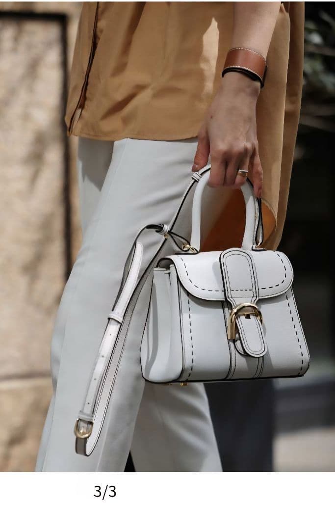 東京百花　シロリネ　本革　2wayショルダーバッグ　ホワイト