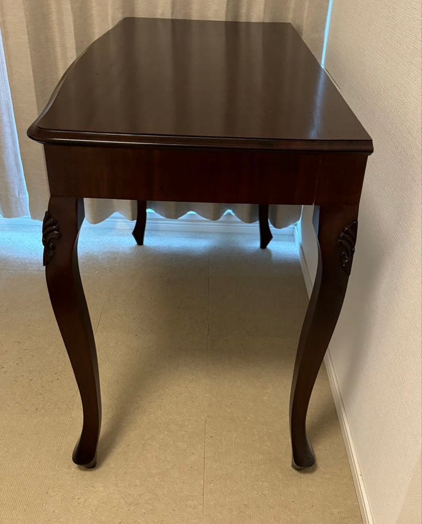 デスク 机 マホガニー 無垢材 アンティーク調 クラシック マホガニー猫足デスク