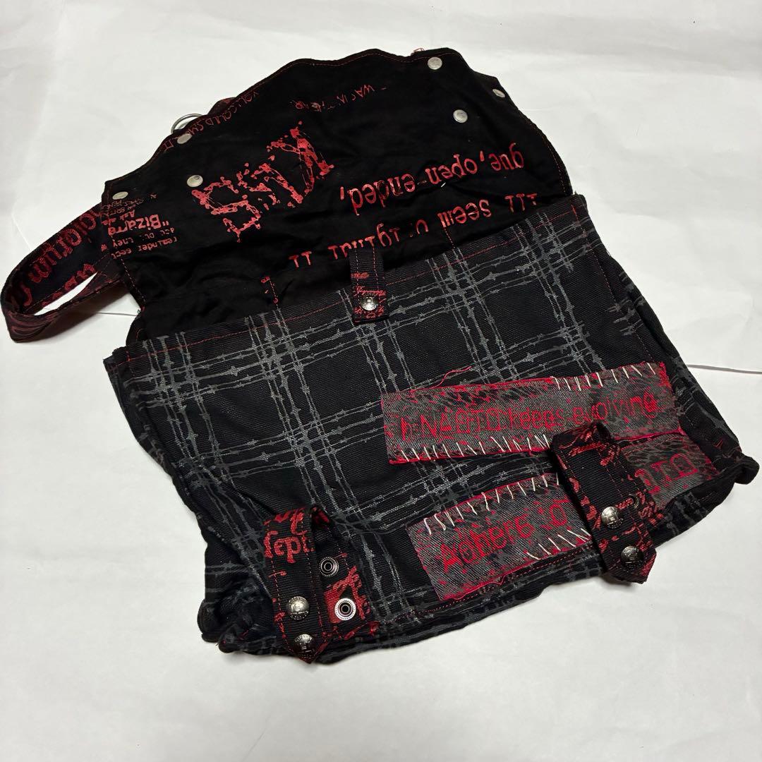 専用h.NAOTO パンク　ロック　ショルダーバッグ　赤　黒　レッド　ブラ