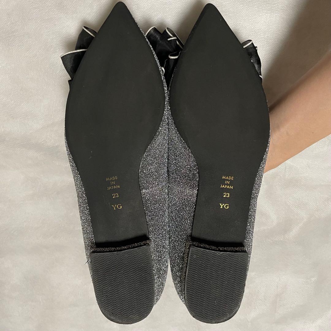 【お値下げ】【美品】♡DIANA♡シアーリボンフラットシューズ