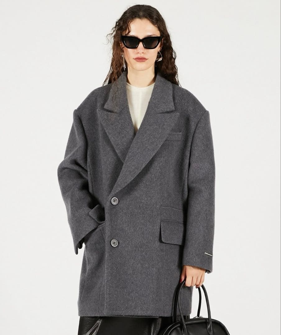 ウールダブルミドルコート
