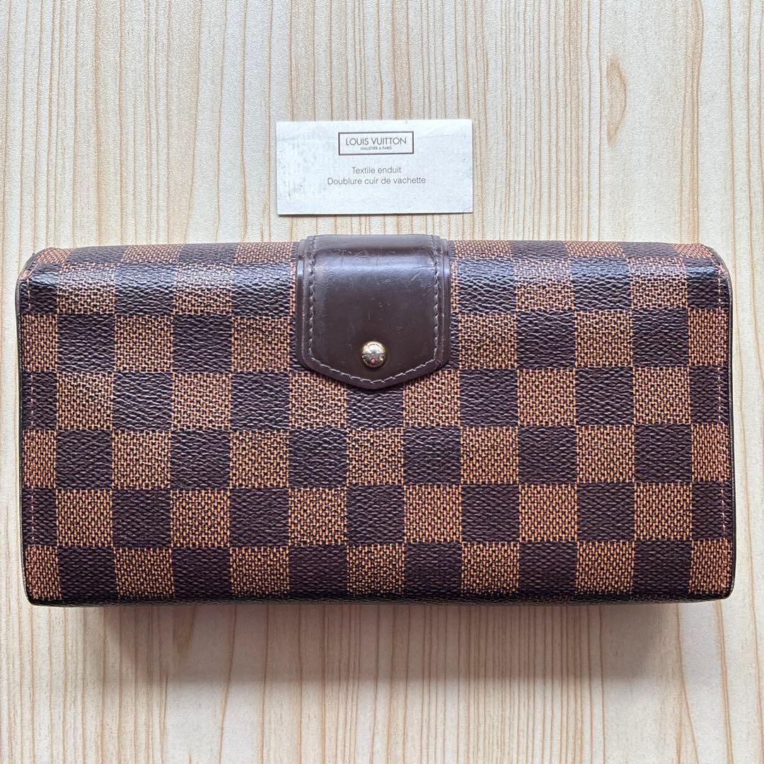 LOUIS VUITTON ルイヴィトン　ダミエ柄レザー長財布