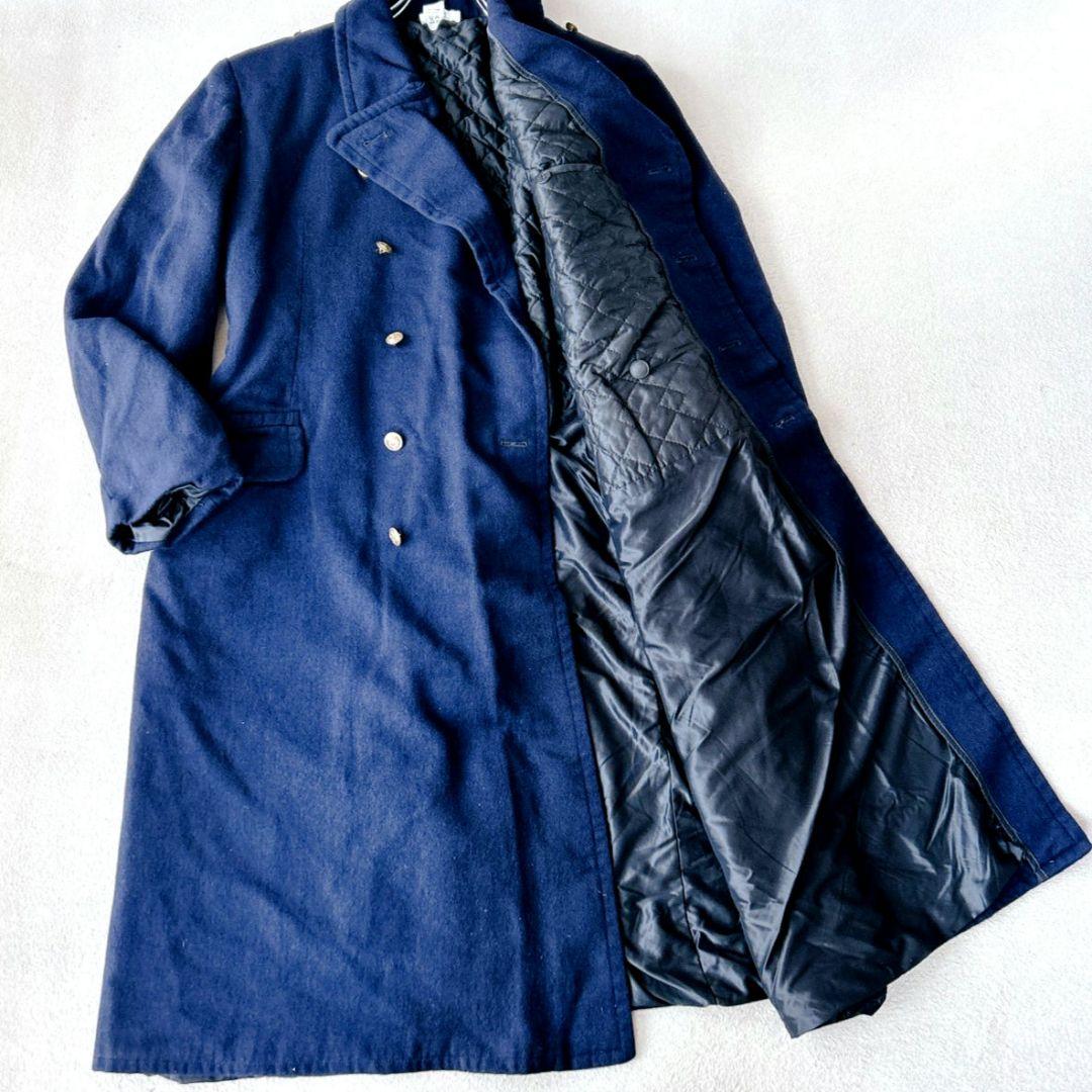 ドイツ軍 ロングコート トレンチコート ナポレオン 金ボタン ミリタリー 中綿