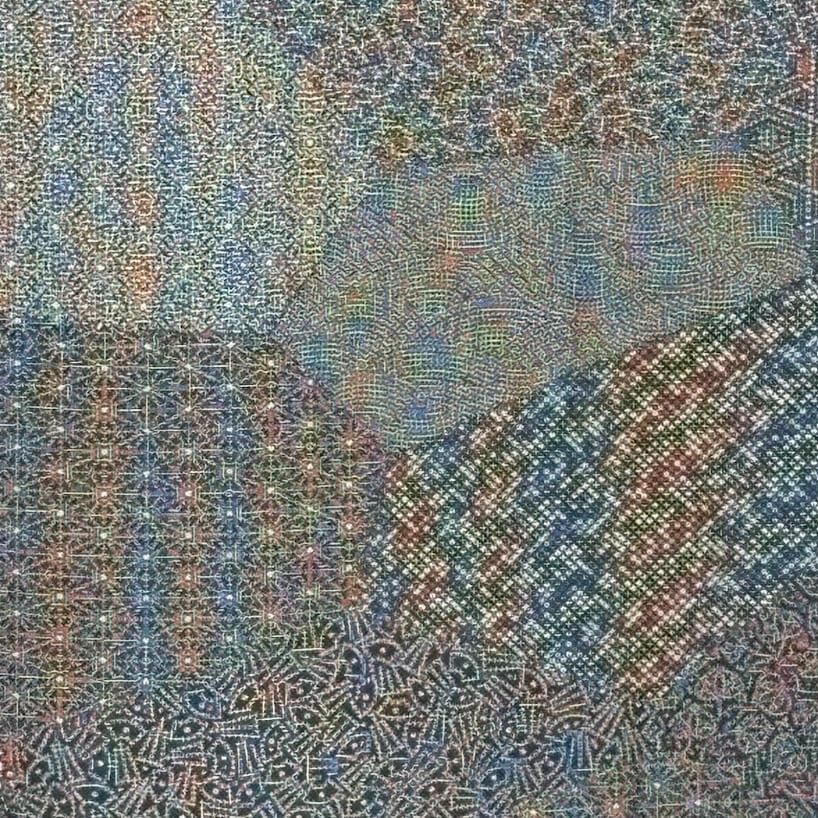 藤　江戸小紋　寄せ柄　ちりめん　裄66㎝　美品　黒色系　正絹　K802