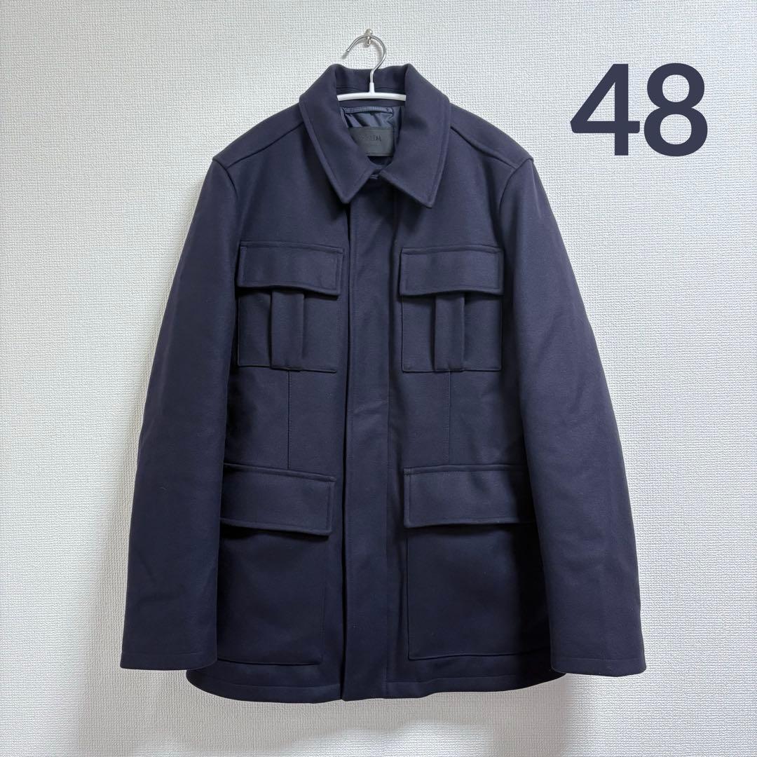 美品⬛︎PRADA⬛︎プラダ⬛︎ウールコート⬛︎ダークネイビー⬛︎48