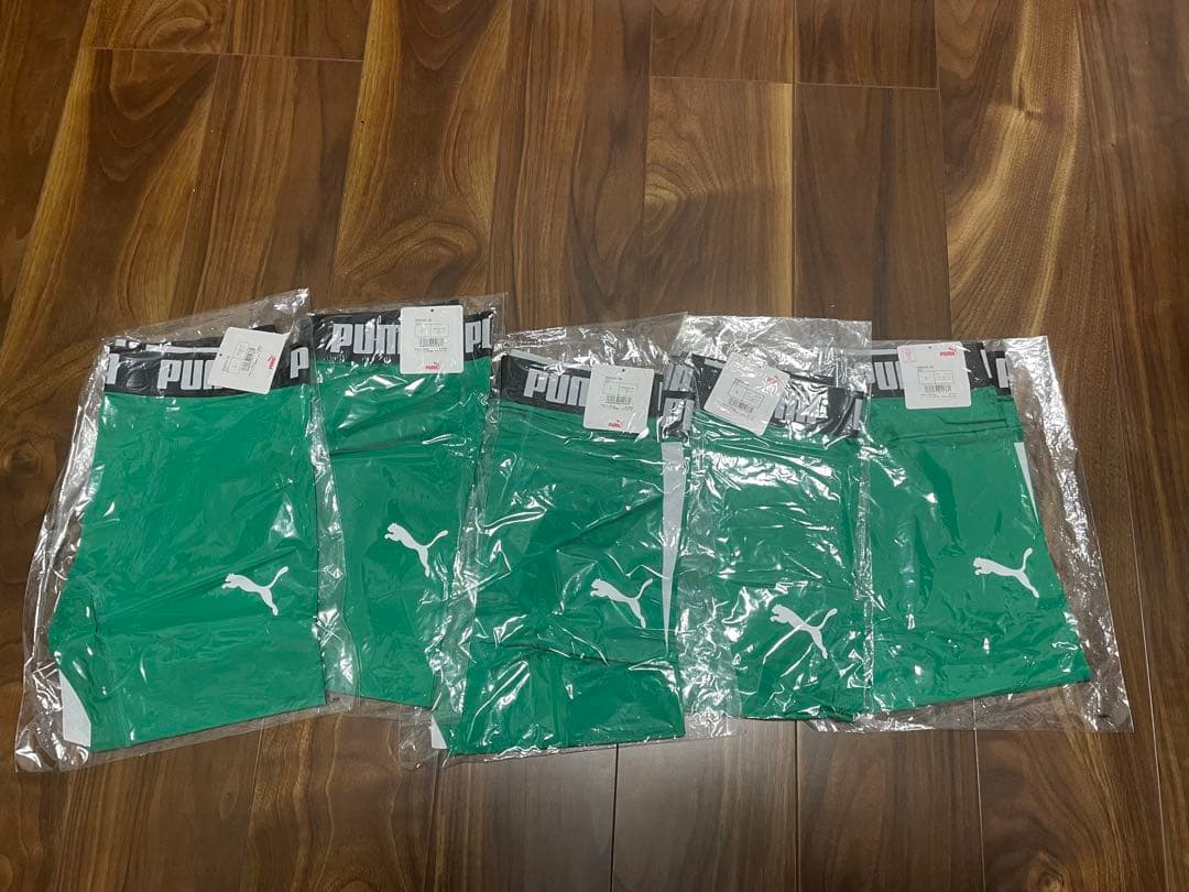 ① PUMA グリーン インナータイツ Lサイズ 5枚セット