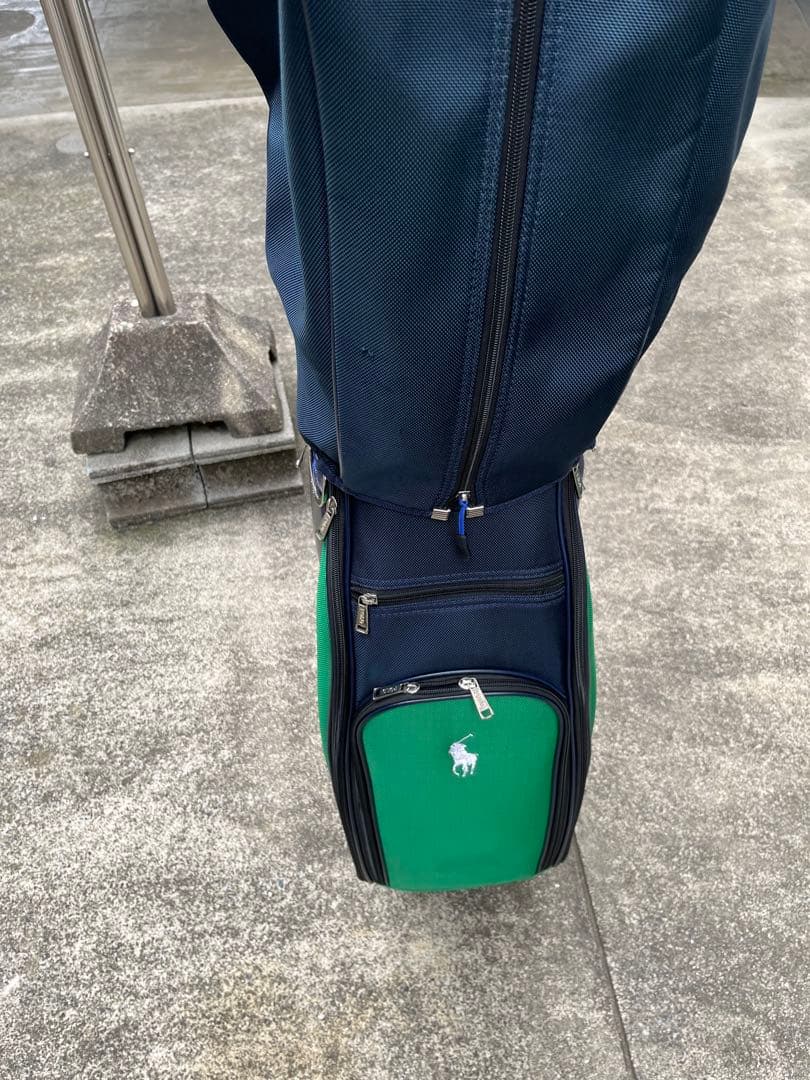 POLO キャディバッグ ネイビー/グリーン