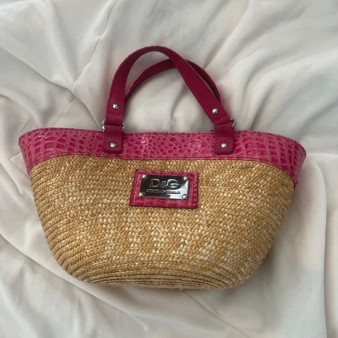 Dolce & Gabbana かごバッグ ピンク ベージュ