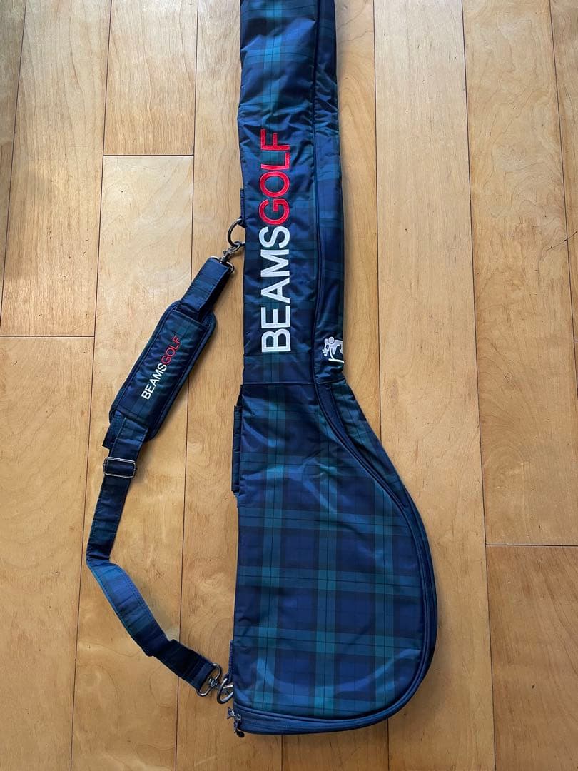 BEAMS GOLF ゴルフバッグ チェック柄 ネイビー