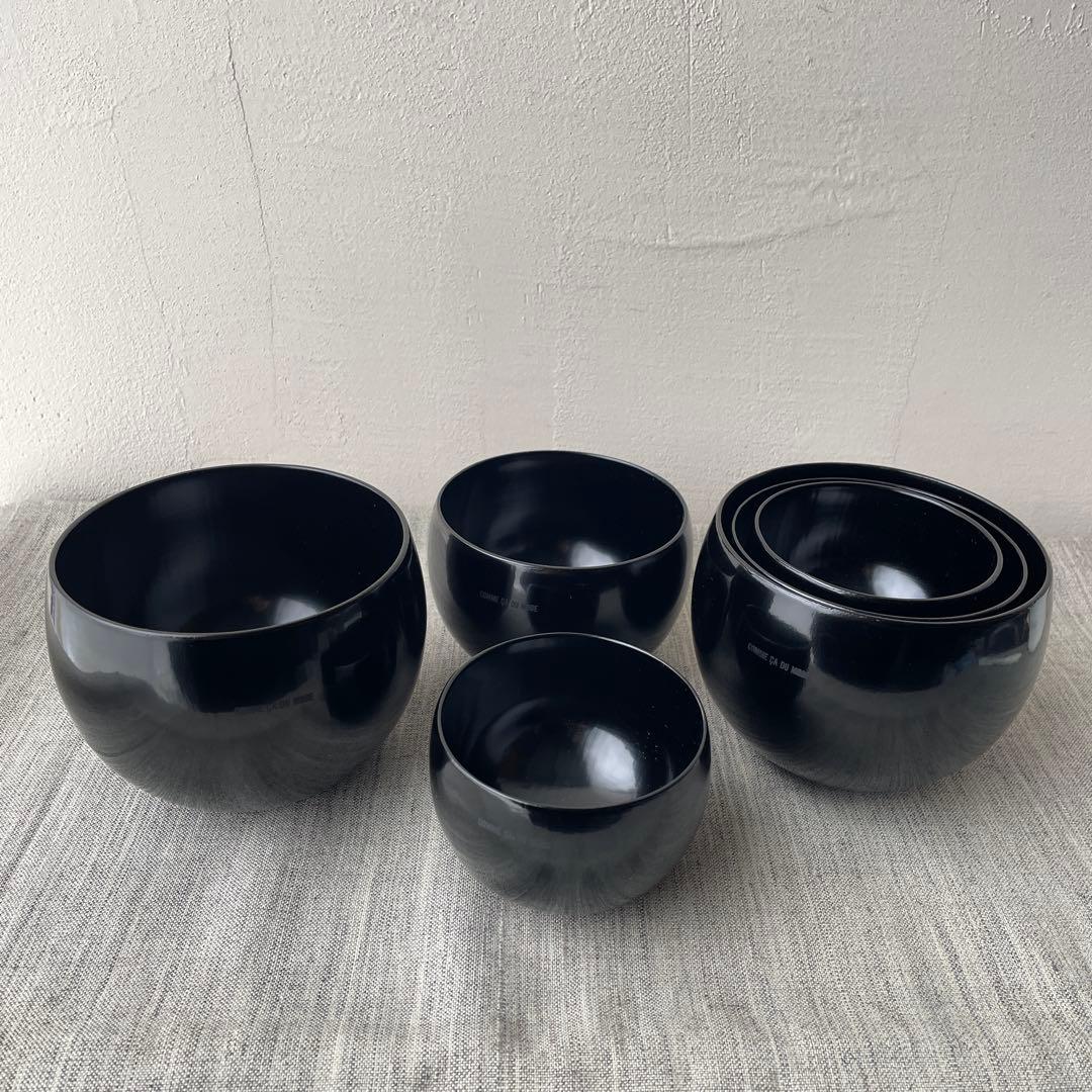 木製 入れ子椀 応量器 黒 漆器 2セット コムサデモード