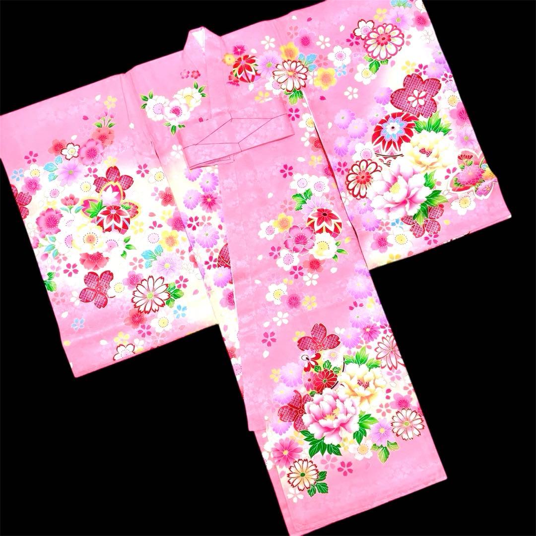 《新品》正絹 華やかな刺繍入❗️お宮参り 産着 襦袢付 新品たとう紙付 ピンク