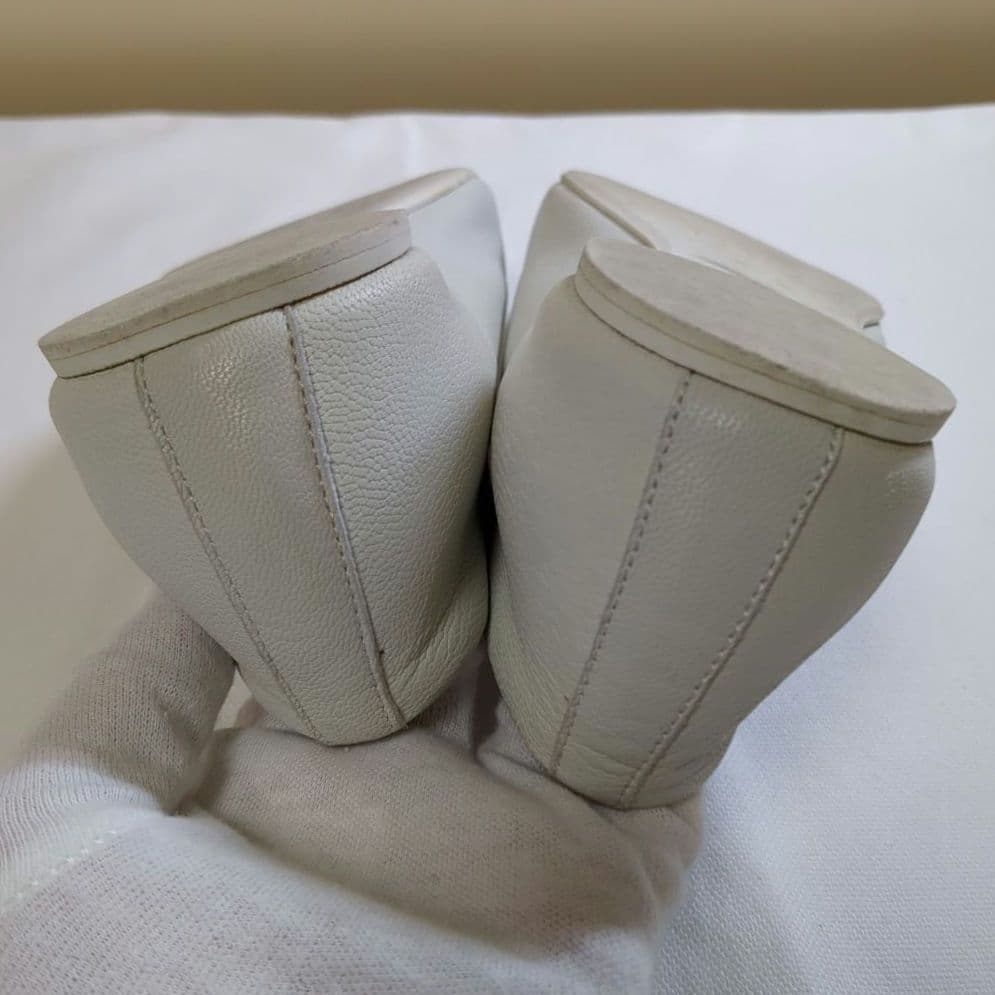 専用 ヴィエイユ VIEILLE ゴートレザーパンプス サンクCinq 38 白