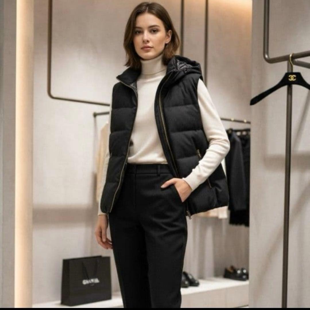 【美品】theory luxe セオリーリュクス ウール ダウンベスト ブラック