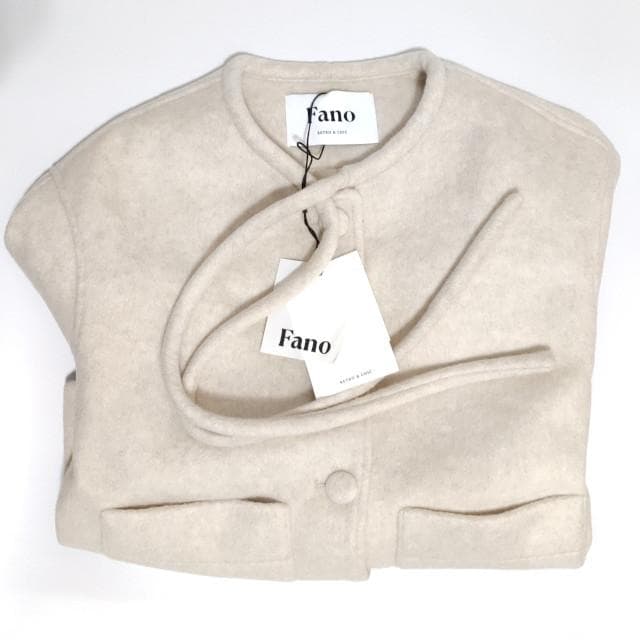 【fsswc】FanoStudios リボンタイ ショートウールコート ・M