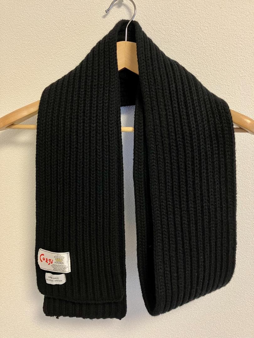 Corgi 黒リブニットマフラー