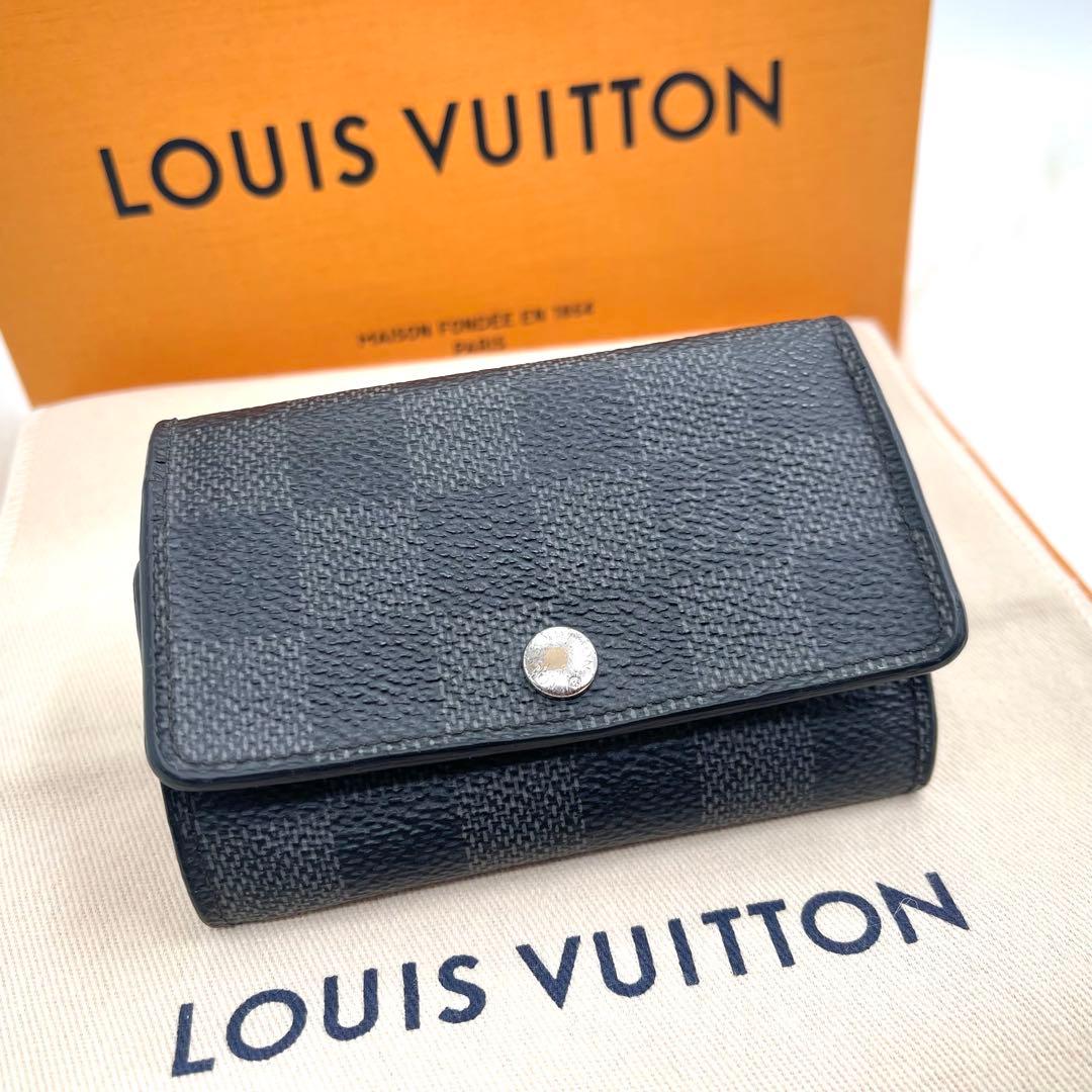 <良品＞ ルイヴィトン ダミエ　グラフィット　キーケース　キーホルダー878