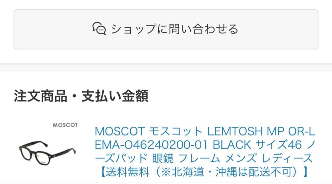 【正規品】MOSCOT モスコット LEMTOSH レムトッシュ46サングラス