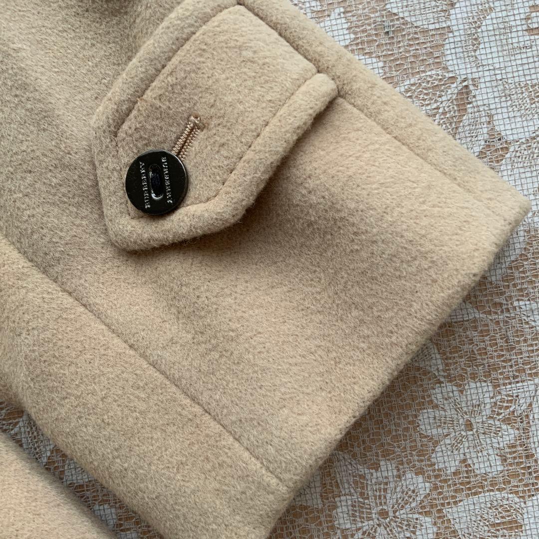 美品　バーバリーロンドン　トレンチ型　アンゴラウールセミロングコート36ベージュ