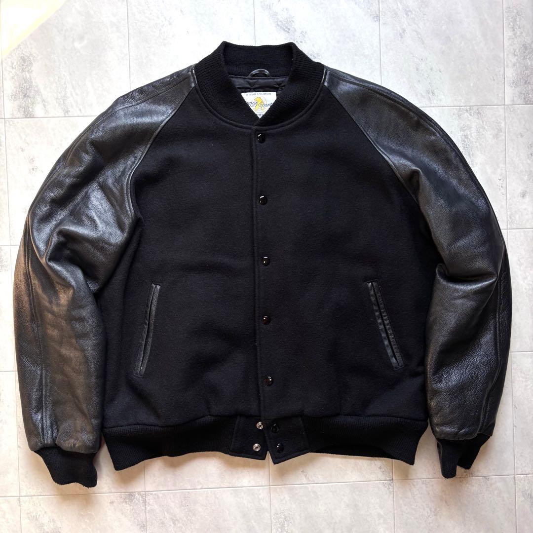 【入手困難】ゴールデンベア オールブラック レザースタジャン USA製 短丈