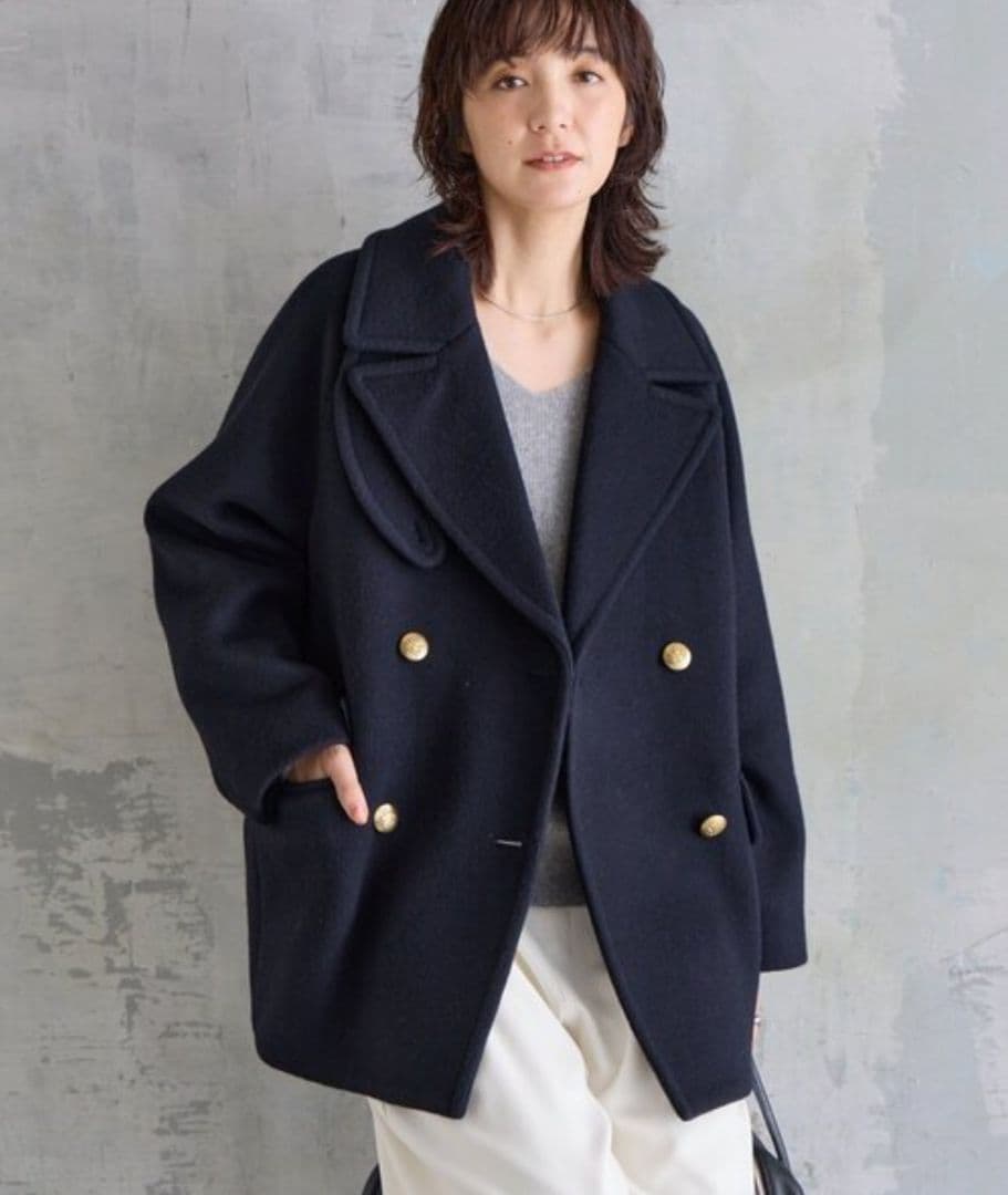 RIVE DROITE　今季ラグランPコート　38サイズ　ネイビー