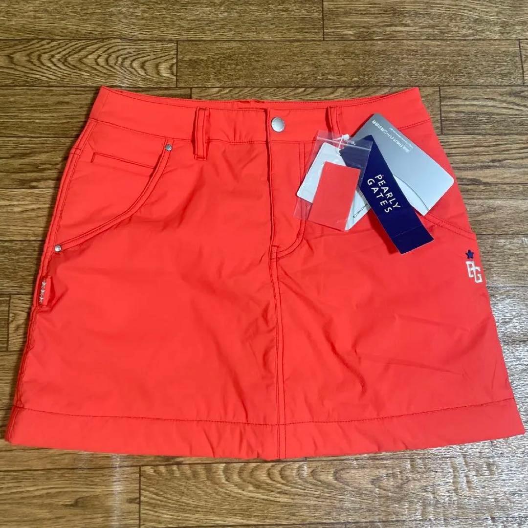 ★新品未使用タグ付き★パーリーゲイツオレンジ ゴルフスカート レディースサイズ0