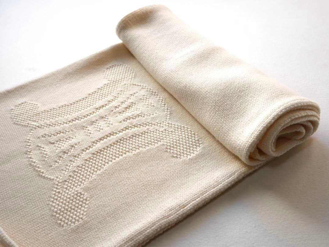 CELINE セリーヌ　ロゴ刺繍 ウール マフラー