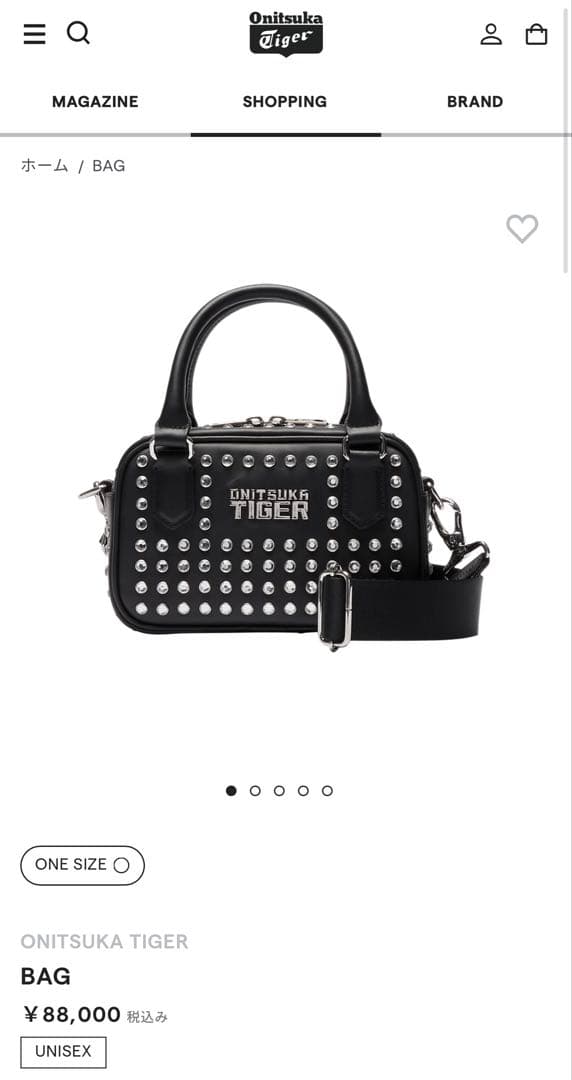 いろいろ買う　ONITSUKA TIGER スタッズ付きショルダーバッグ