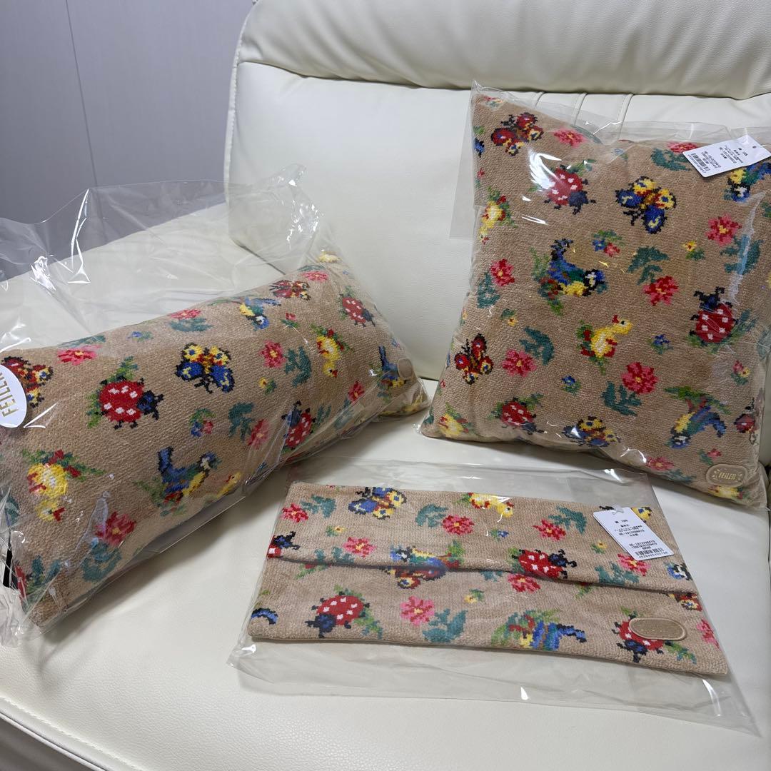 フェイラー　クッション2点＋ティッシュBOXカバー