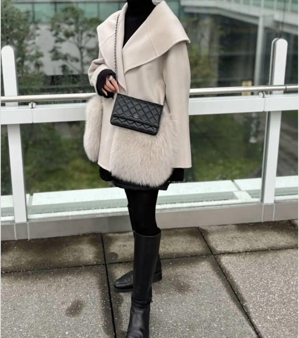 U-big ウールダブルフェイスショールカラーFOXポケットコート