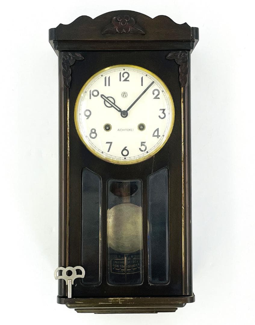 【希少 稼働品】愛知時計 No.2326-C 掛時計 ボンボン ゼ 昭和レトロ