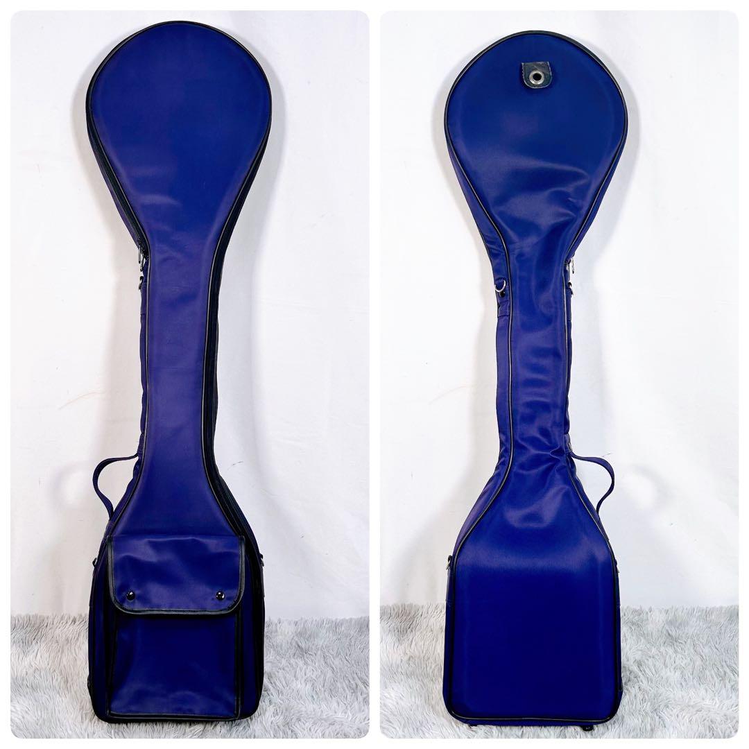 【希少】長唄三味線　細棹　花梨　正寸　丸打胴　本皮　 三つ折れ　皮やぶれなし