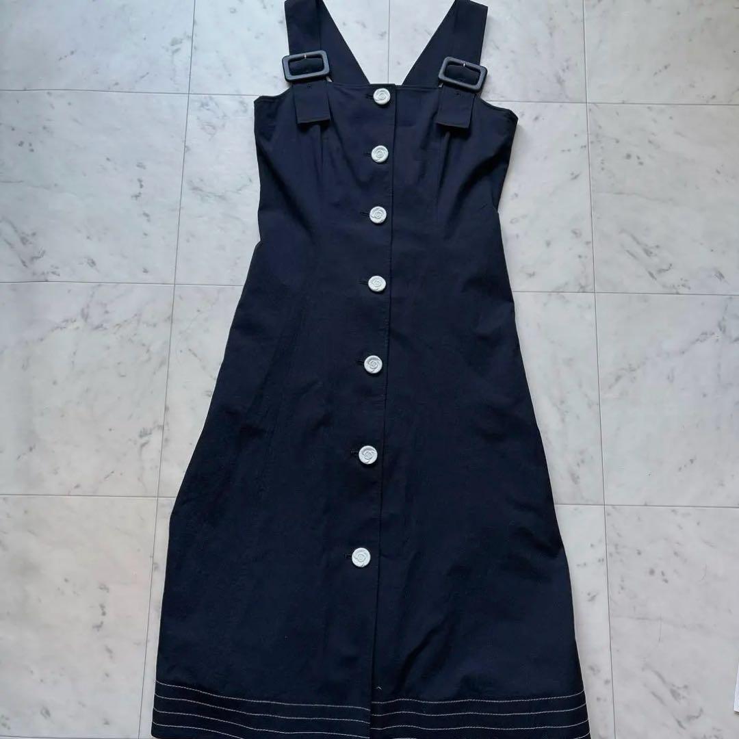 エムズグレイシー　カメリア　aライン ジャンパースカート　黒　ワンピース　38