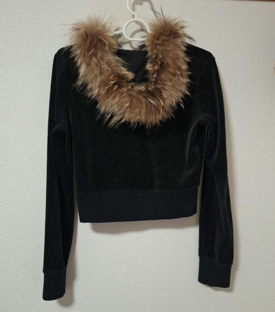 ●バーバリーブルーレーベル ラクーン 毛皮 ファー パーカー 38黒