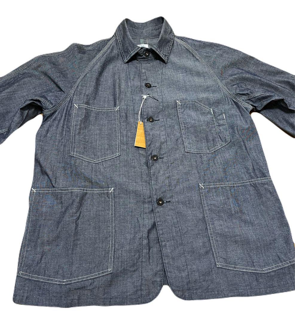 【新品】POST O'ALLS カバーオール シャンブレー USA製 Lサイズ