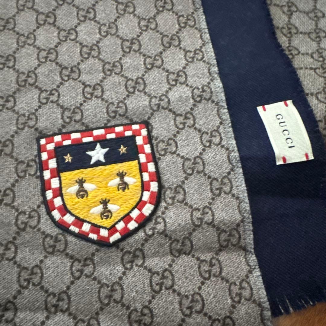 kids GUCCI GGパターン マフラー エンブレム付き