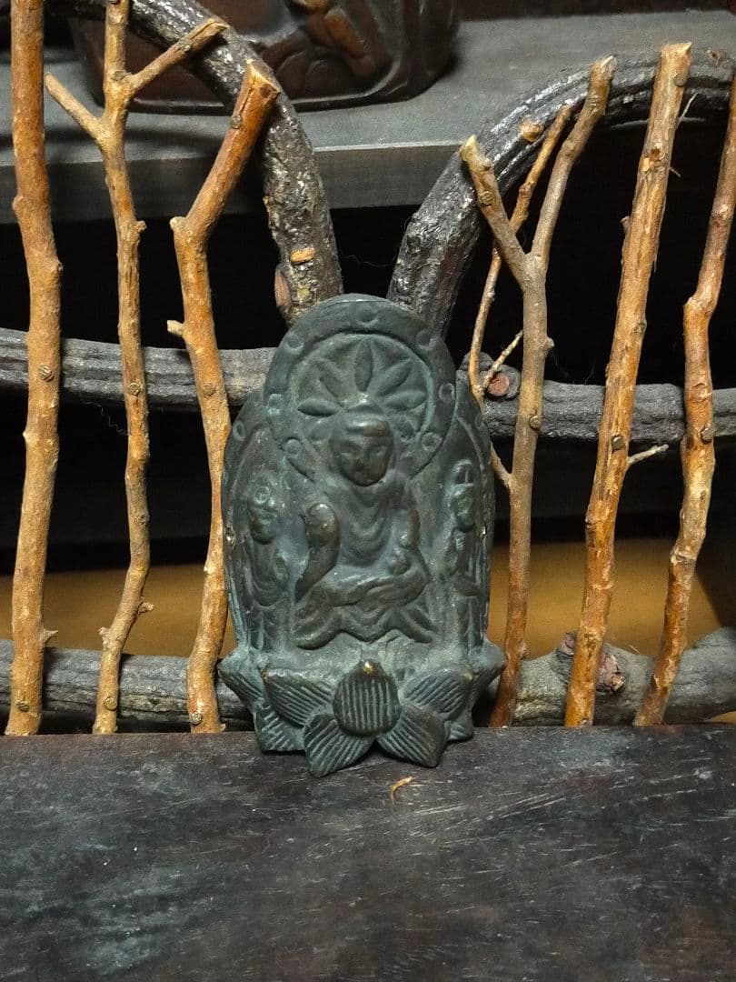 ♥銅製　仏像　掛仏　三尊像　お釈迦様　観音像　骨董品