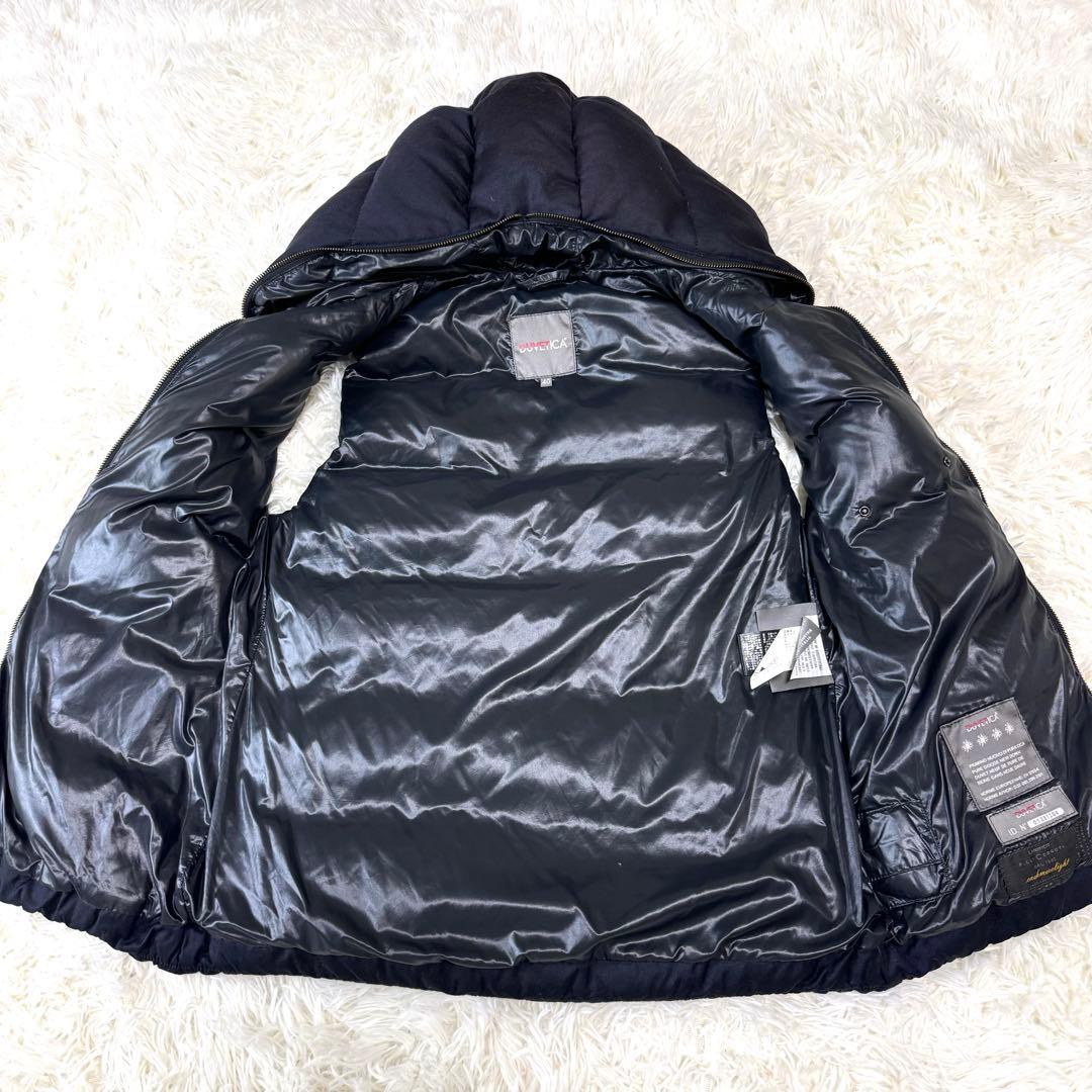 美品　デュベティカ　ダウンベスト　ネイビー フード付き　大きいサイズ　L サイズ