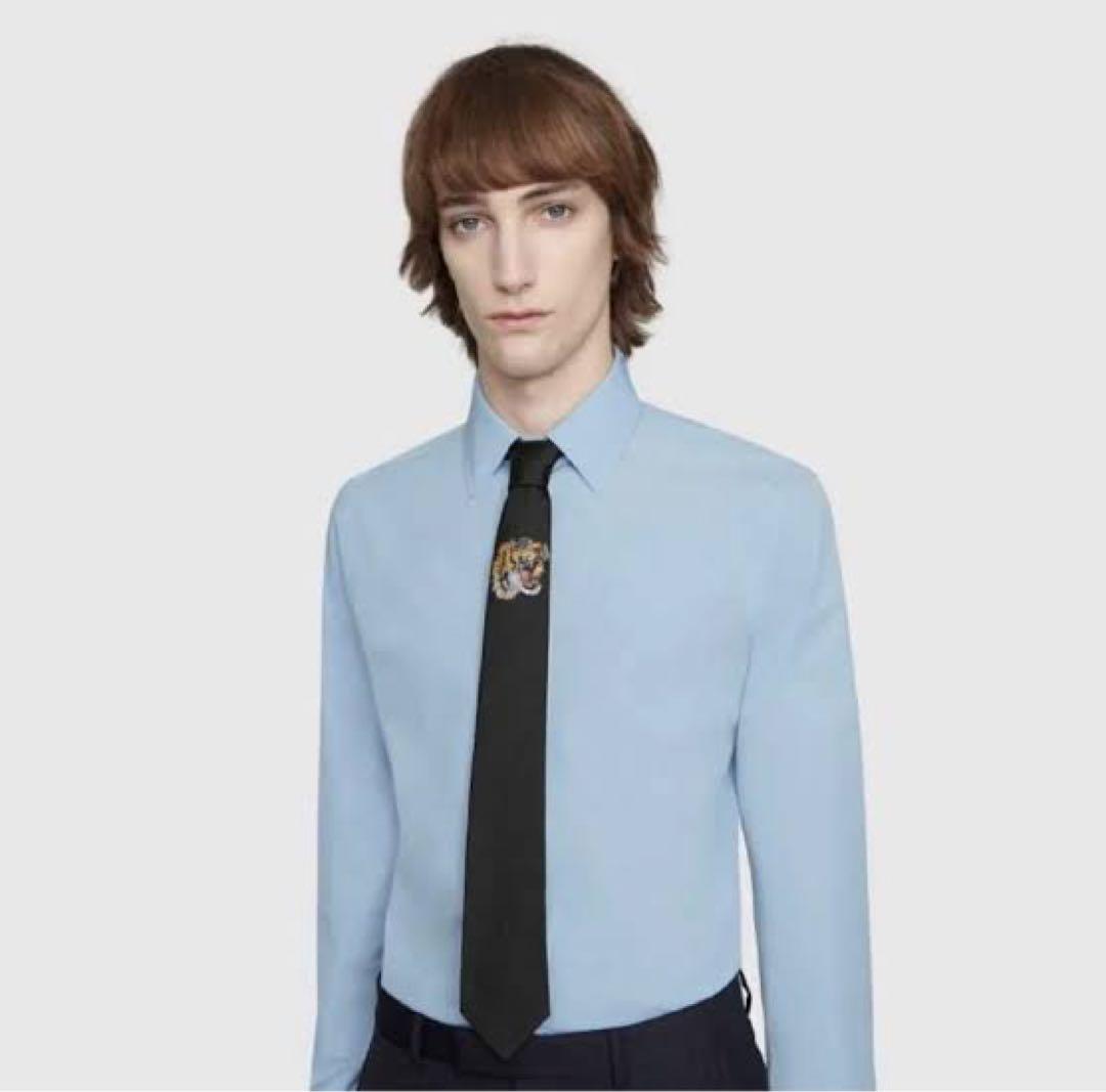 グッチ タイガー刺繍ネクタイ　BTS着用 GUCCI シルク製