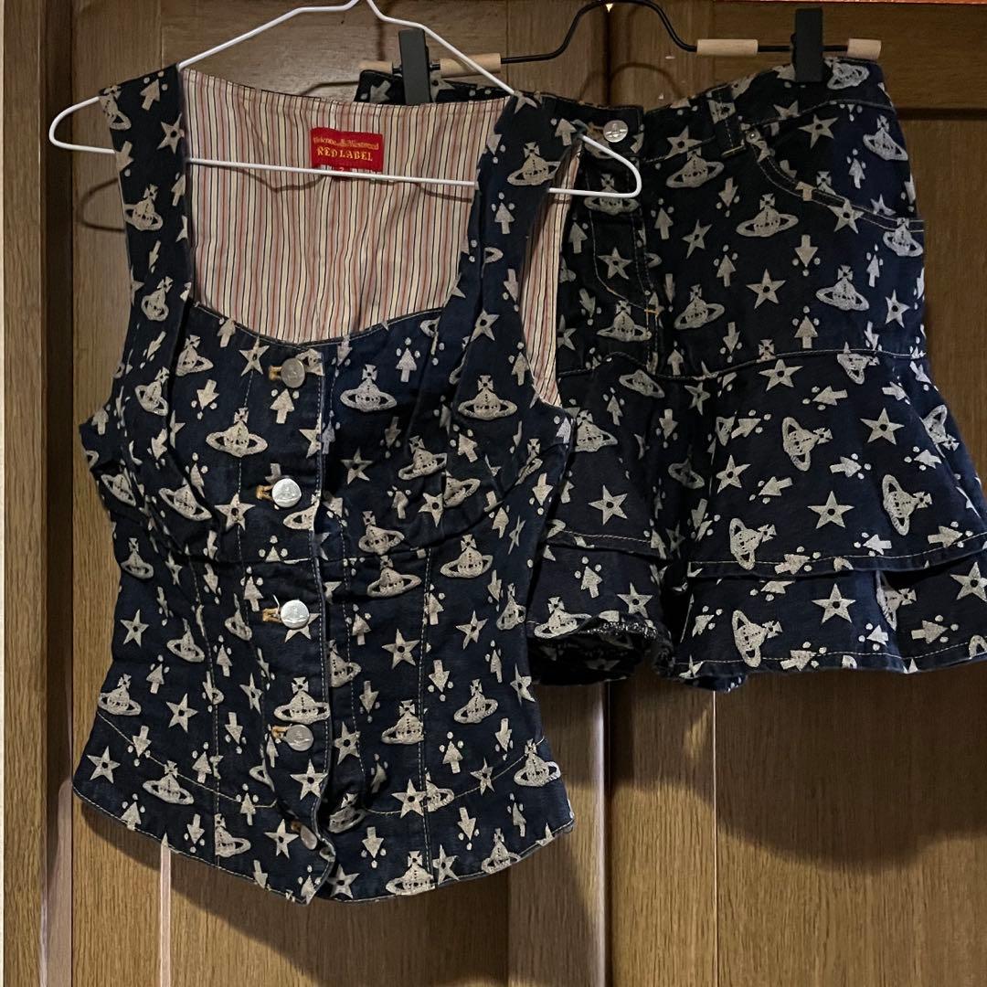 ヴィヴィアン　オーブ柄　ベスト　スカート　セットアップ