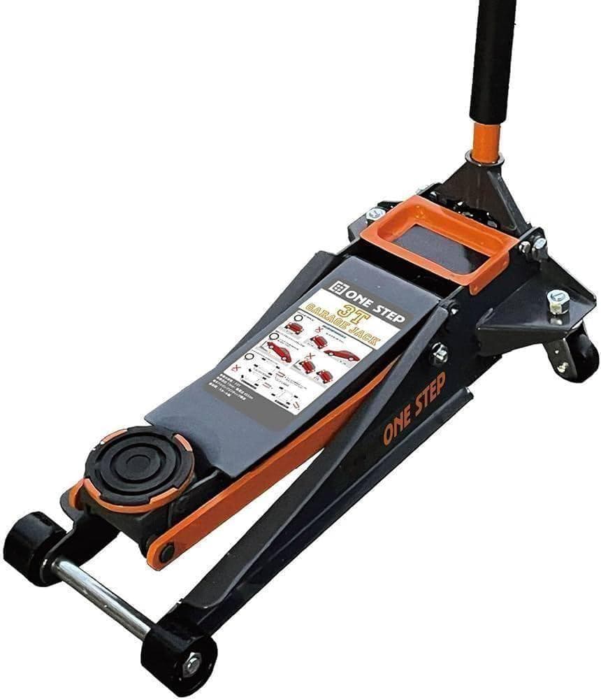 中古美品　油圧ジャッキ 低床 3t フロアジャッキ ガレージ 軽自動車 オレンジ