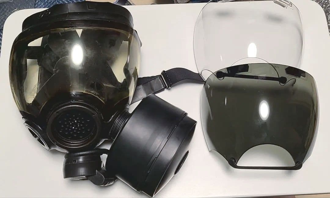 MSAガスマスク 透明・スモークシールド付き Lサイズ
