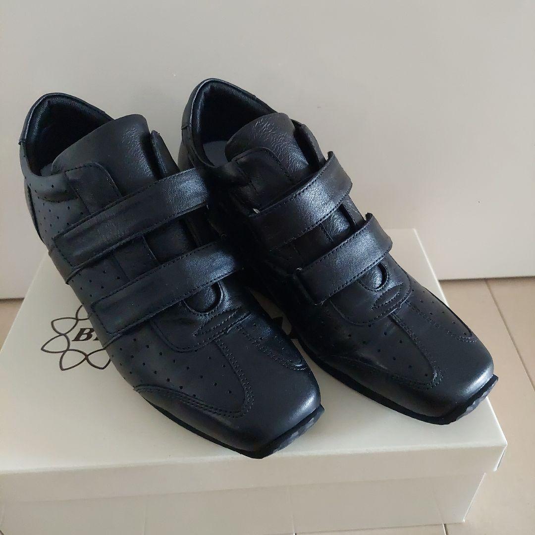 【新品】ビューフォート スクエアトゥ軽量ウェッジダブルベルトスニーカー